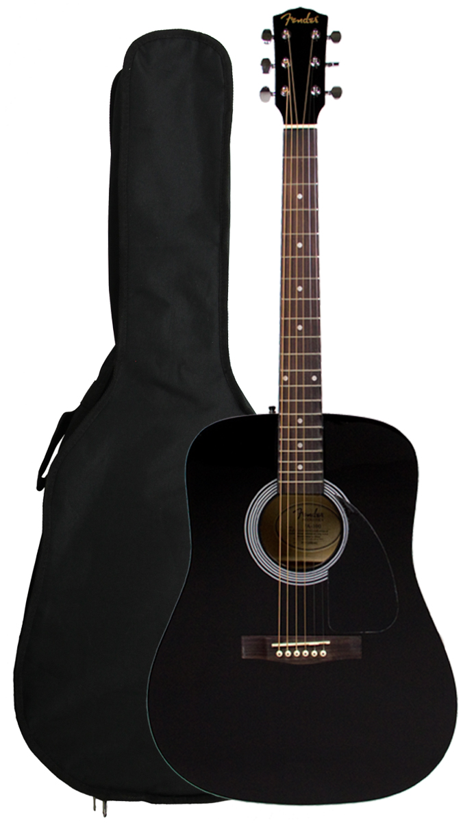 Fender FA-100 Acoustic Guitar - Black w/ Gig Bag