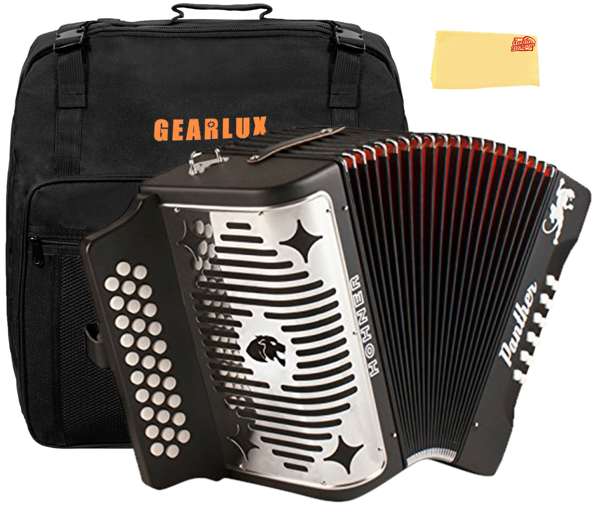 Hohner Panther Diatonic Accordion Keys G/C/F w/ Gig Bag 660845720251