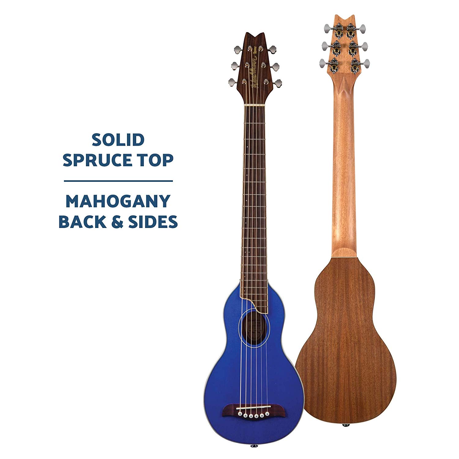 Washburn RO10 Rover Steel String Travel Guitar Trans Blue eBay