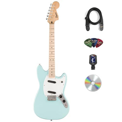 Fender Squier Sonic Mustang SS Electric Guitar - Daphne Blue w/ Tuner