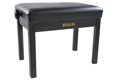 Gearlux Adjustable Piano Bench - Black