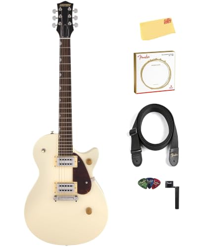 Gretsch G2210 Streamliner Junior Jet Club - Vintage White w/ Guitar Strap