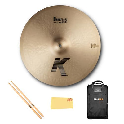 Zildjian K0902 16" K Dark Thin Crash Cymbal w/ Drumstick Bag
