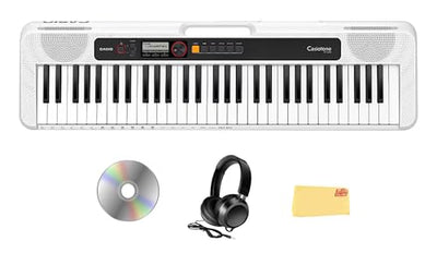 Casio CT-S200 Casiotone 61-Key Keyboard - White w/ Headphones