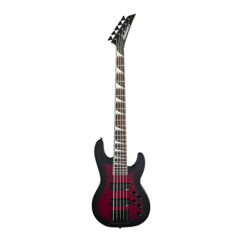 Jackson JS Series 5-String Concert Bass JS3VQ Bass Guitar - Transparent Red Burst