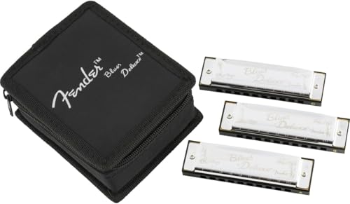 Fender Blues Deluxe Harmonica 3 Pack - Keys A, C, G