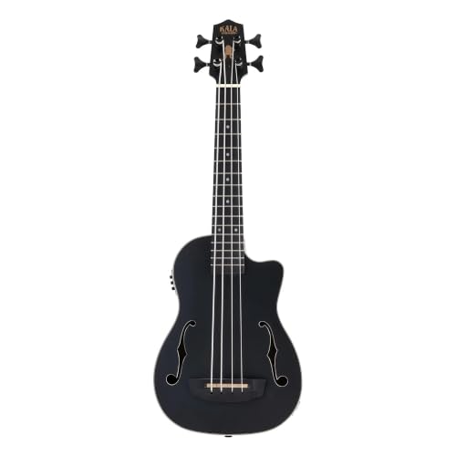 Kala UBASS-JYMN-BK-FS Black Journeyman Mahogany Fretted Acoustic-Electric U-Bass