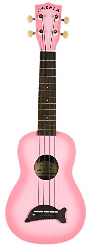 Kala MK-SD-PKBURST Makala Dolphin Soprano Ukulele - Pink Burst w/ Hard Case