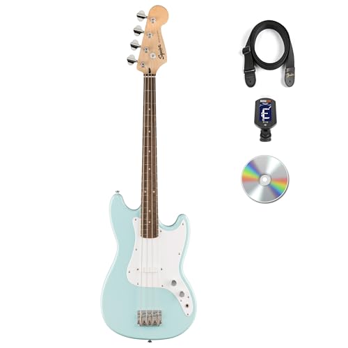 Fender Squier Sonic Bronco Bass Guitar - Daphne Blue w/ Tuner