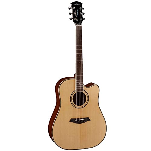 Parkwood P660 Dreadnought Cutaway Semi Acoustic Guitar - Natural