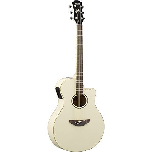 Yamaha APX600 Thin Body Acoustic-Electric Guitar - Vintage White w/ Gig Bag