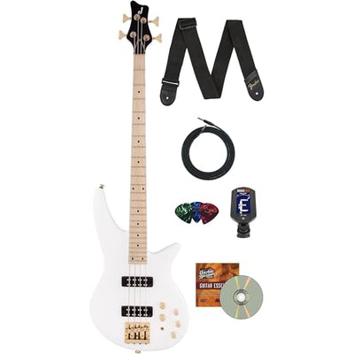 Jackson X Series Spectra Bass SBXM IV Bass Guitar - Snow White w/ Instrument Cable