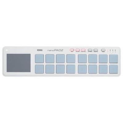 Korg nanoPAD2 Slim-Line USB Controller - White w/ Headphones
