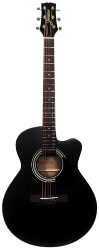 Jasmine S34C NEX Orchestra-Style Cutaway Acoustic Guitar - Black