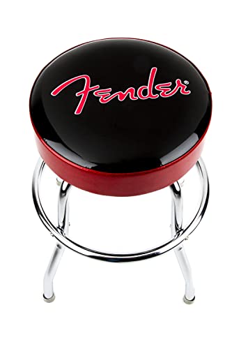 Fender Logo 24-Inch Barstool - Black/Red Sparkle