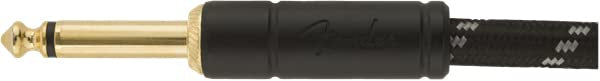 Fender 10-Foot Deluxe Instrument Cable, Straight-Angled, Black Tweed - 2 Pack