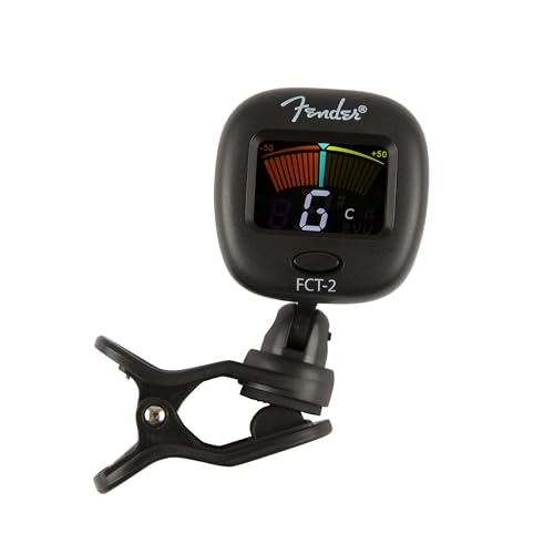 Fender FCT-2 Professional Multi-Instrument Clip-On Tuner for Guitar, Bass, Ukulele, and Violin