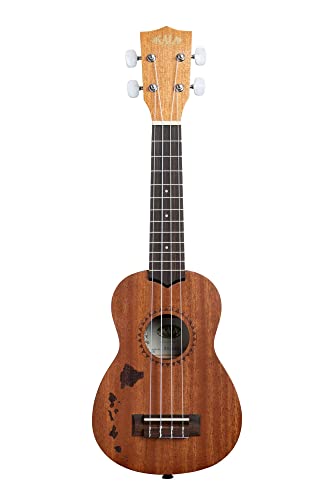 Kala KA-15S-H1 Satin Mahogany Soprano Ukulele - Hawaiian Islands