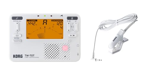 Korg TM-70C Tuner and Metronome with Contact Microphone - White