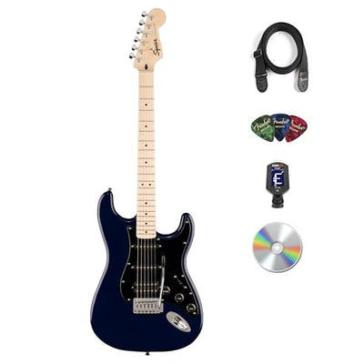 Fender Squier Sonic Stratocaster HSS - Midnight Blue w/ Instrument Cable