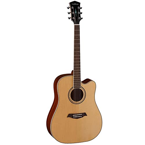 Parkwood S66 Dreadnought Cutaway Semi Acoustic Guitar - Natural