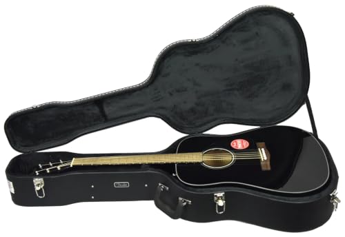 Fender Flat-Top Dreadnought Acoustic Guitar Hardshell Case with Plush Interior and Carry Handle