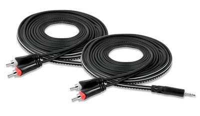 Gearlux 15-Foot TRS-to-Dual-RCA Stereo Breakout Cable - 2 Pack