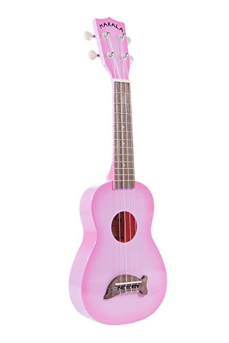Kala MK-SD-PKBURST Makala Dolphin Soprano Ukulele - Pink Burst