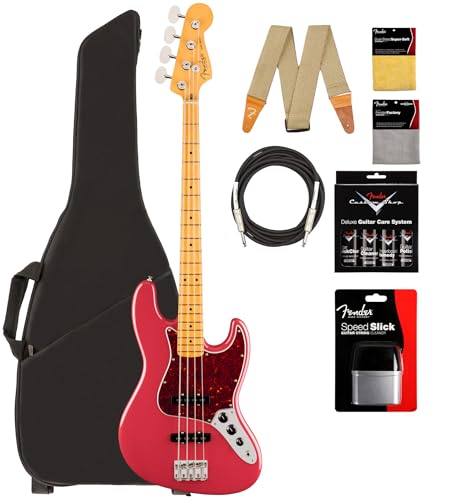 Fender American Professional Classic Jazz Bass - Faded Dakota Red w/ Cleaning Kit
