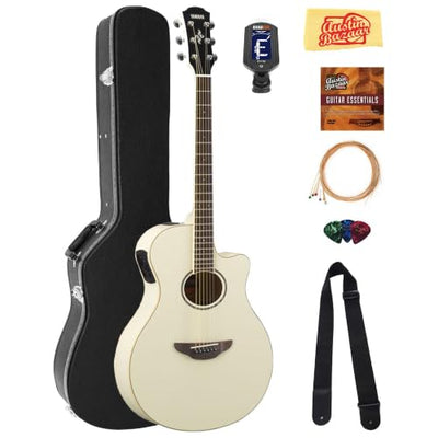 Yamaha APX600 Thin Body Acoustic-Electric Guitar - Vintage White w/ Hard Case