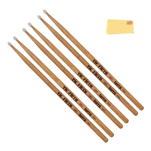 Vic Firth American Classic 7A Terra Series Nylon Tip Drumsticks - 3 Pack