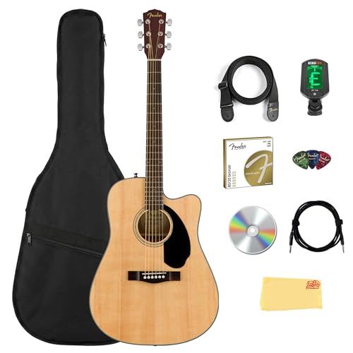 Fender CD-60SCE Solid Top Dreadnought Acoustic-Electric Guitar - Natural w/ Gig Bag