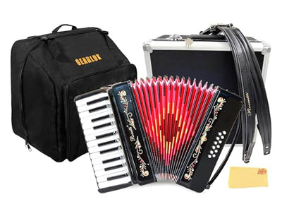 Rossetti 2512 25-Key 12-Bass Piano Accordion - Gloss Black w/ Hard Case