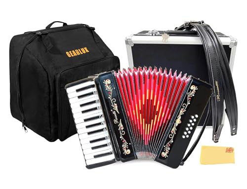 Rossetti 2512 25-Key 12-Bass Piano Accordion - Gloss Black w/ Hard Case