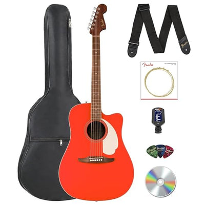 Fender California Standard Redondo CE Dreadnought Acoustic-Electric Guitar - Fiesta Red w/ Gig Bag