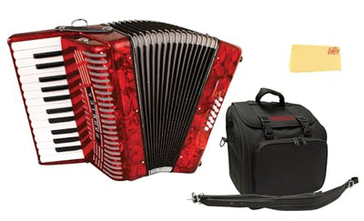 Hohner Hohnica 1303 12 Bass Piano Accordion - Pearl Red w/ Gig Bag