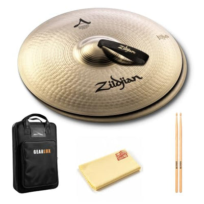 Zildjian A0495 18" A Stadium Medium Heavy Cymbals - Pair w/ Drumstick Bag