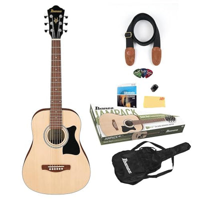 Ibanez IJV30 JamPack 3/4-Size Mini Dreadnought Acoustic Guitar Pack - Open Pore Natural w/ Gig Bag