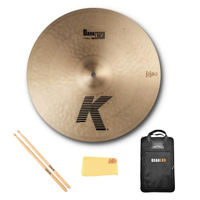 Zildjian K0903 17" K Dark Thin Crash Cymbal w/ Drumstick Bag