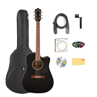 Gretsch Prelude D100CE Dreadnought Cutaway Acoustic-Electric Guitar - Black w/ Gig Bag