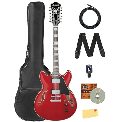 Ibanez AS7312 AS Artcore 12-String Hollow Body Electric Guitar - Transparent Cherry Red w/ Gig Bag