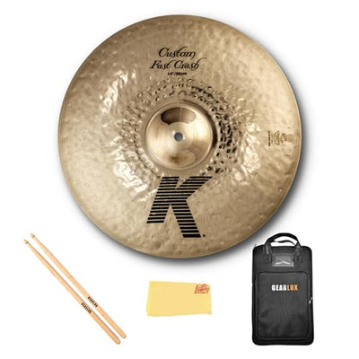Zildjian K0980 14" K Custom Fast Crash Cymbal w/ Drumstick Bag
