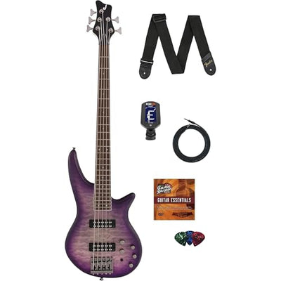 Jackson Spectra Bass JS3QV Bass Guitar - Purple Phaze w/ Instrument Cable