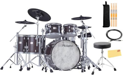 Roland VAD716-GE V-Drums Acoustic Design Electronic Drum Set - Gloss Ebony w/ Drum Throne