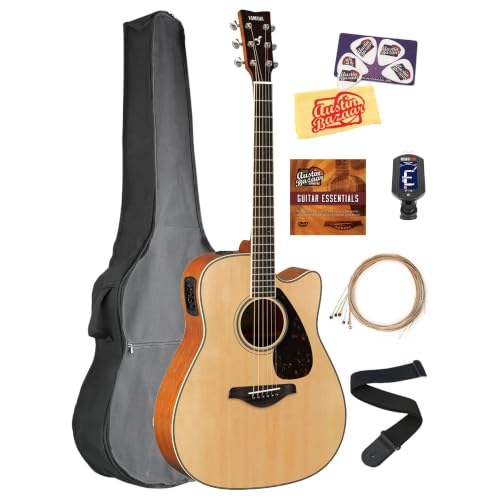 Yamaha FGX820C Solid Top Folk Acoustic-Electric Guitar - Natural w/ Gig Bag