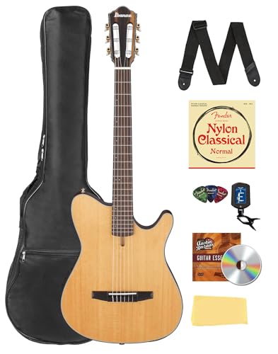 Ibanez FRH10N FRH Thinline Nylon String Acoustic-Electric Guitar - Natural Flat w/ Gig Bag