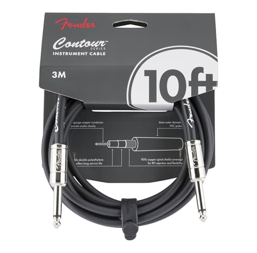 Fender Contour 10-Foot Instrument Cable, Straight-Straight, Black