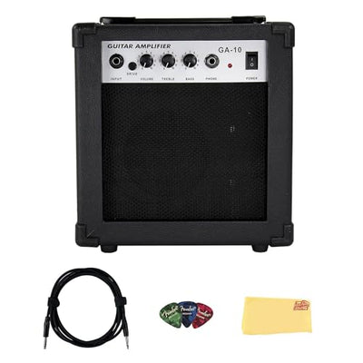 Gearlux GA10 10-Watt Electric Guitar Amplifier - Black w/ Instrument Cable