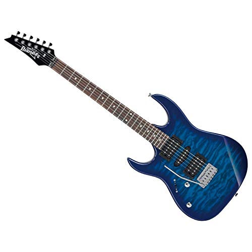 Ibanez GRX70QAL RG Gio Electric Guitar, Left Handed - Transparent Blue Burst