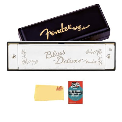 Fender Blues Deluxe Harmonica - Key of B Flat w/ Austin Bazaar Instructional Manual